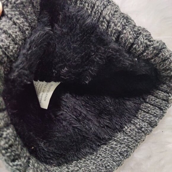NWT Ben Sherman Men's Dark Gray Thermal Plush Lining Ribbed Knit Beanie Hat - Picture 5 of 8